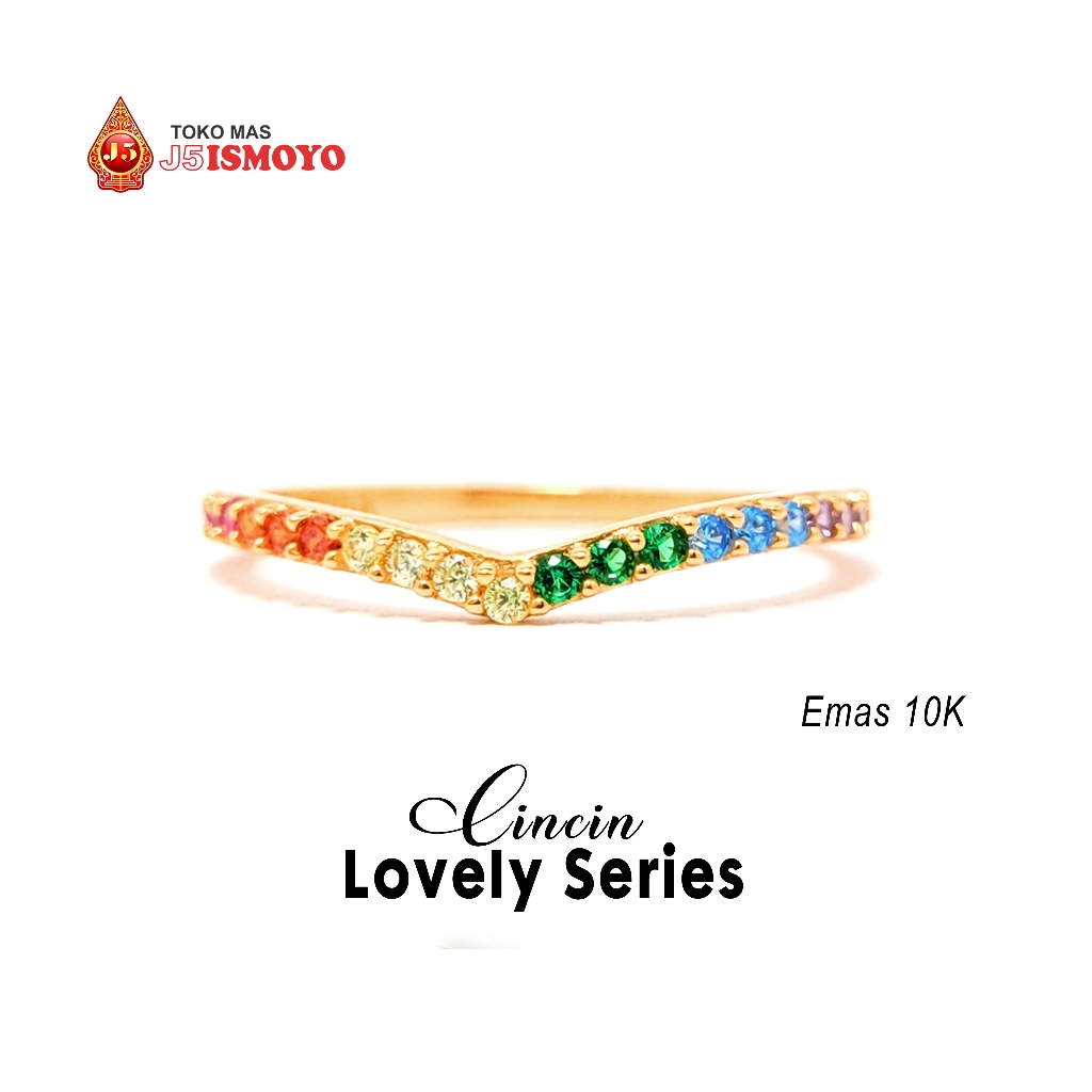 Cincin Emas Lovely Batu Warna J5 Ismoyo