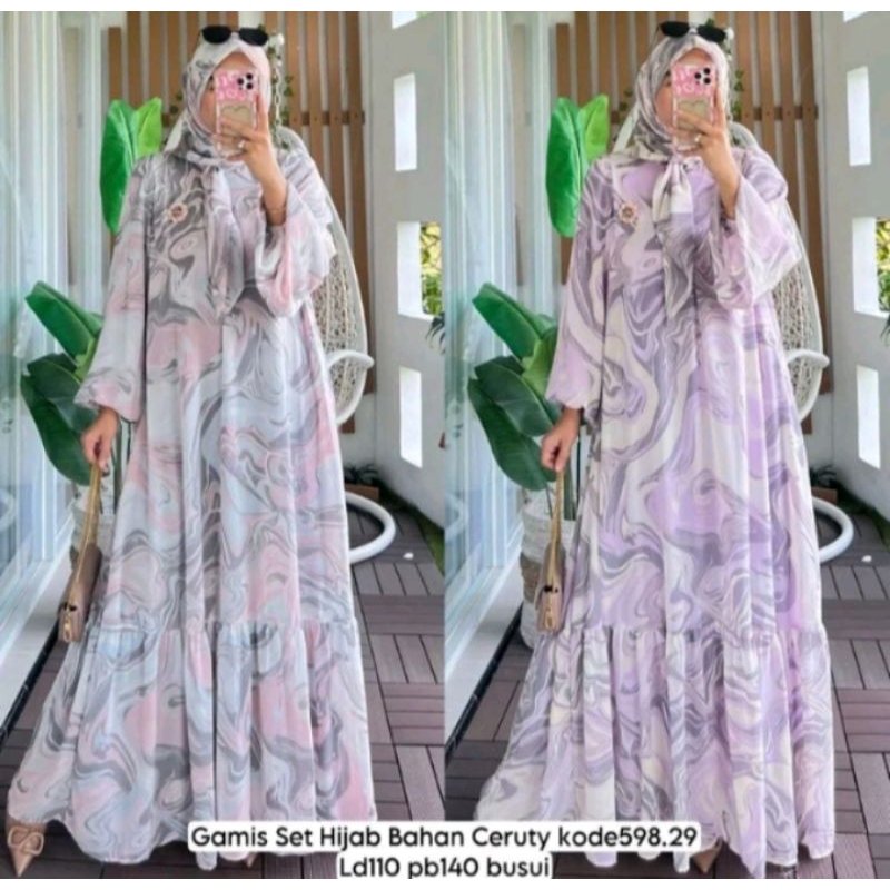 Preloved gamis set hijab