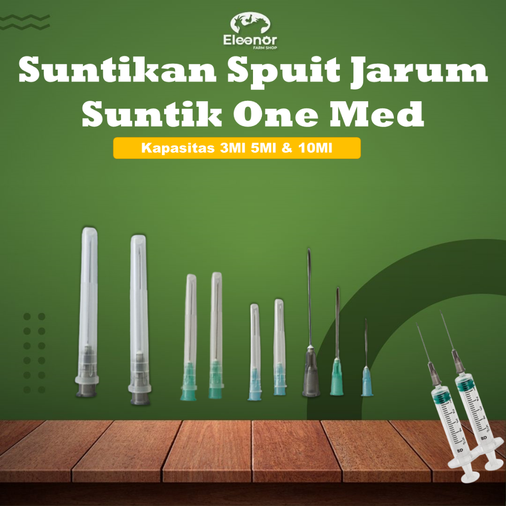 Jarum Suntik Spuit Suntikan 10ml 5ml dan 3ml One Med Jarum Suntik Ternak