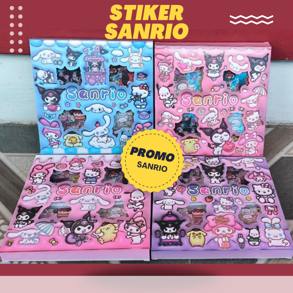 

STIKER SANRIO KUROMI LOTSO LABUBU CINNAMOROLL MY MELODY ISI 100 LEMBAR STICKER SANRIO