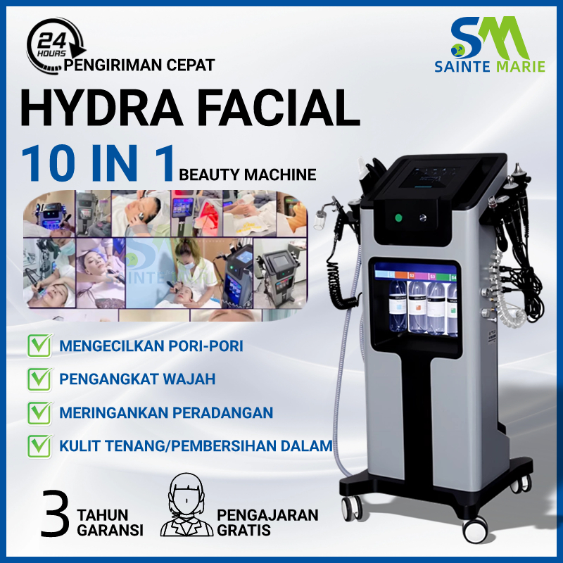 sHopYi- Hydra facial 10 in 1 Mesin Kecantikan Wajah Multifungsi Wajah Penghilang Komedo Hydra alat
