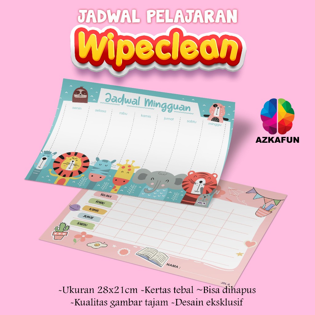 

Poster JADWAL PELAJARAN wipe clean - Poster sekolah jadwal pelajaran