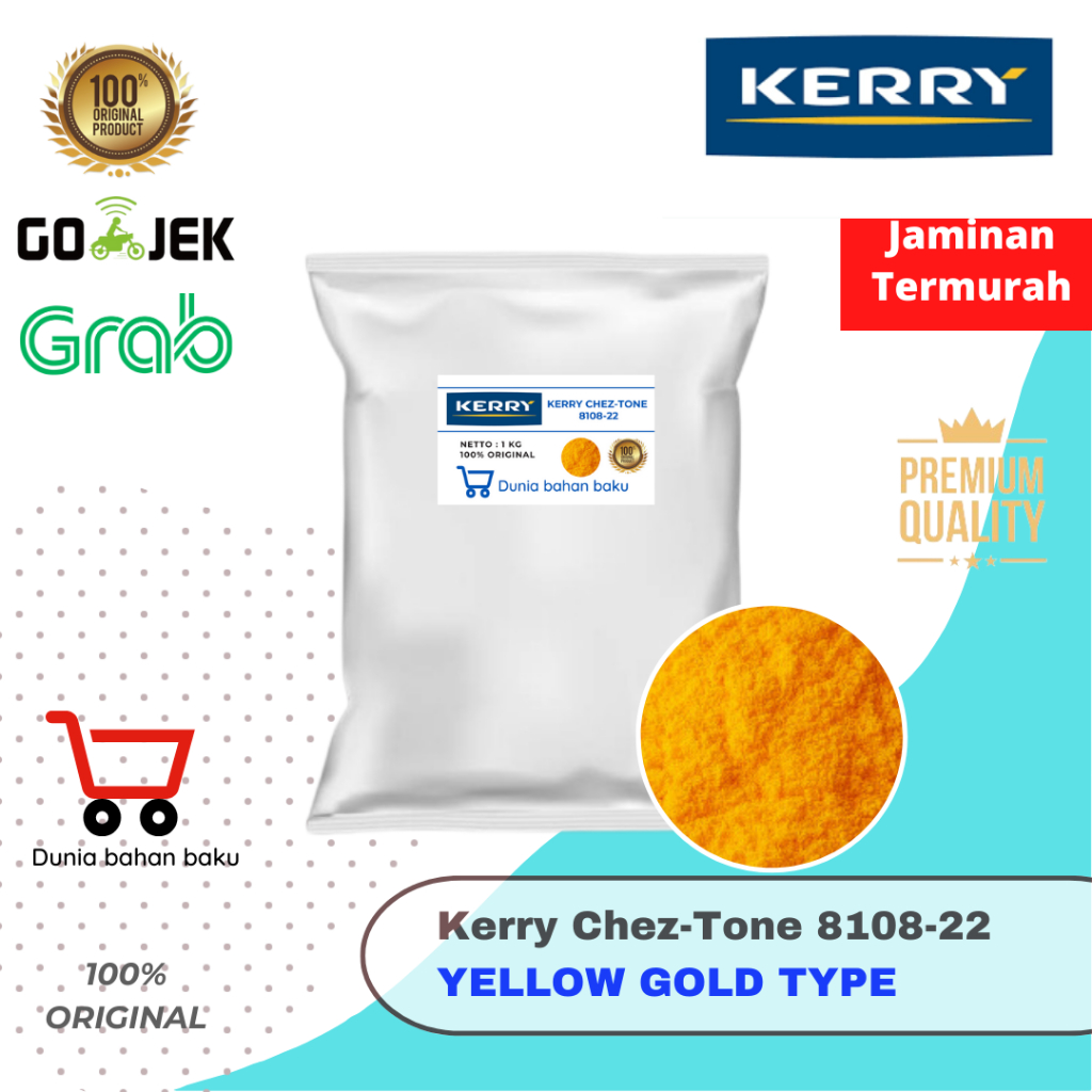 

KEJU BUBUK KERRY CHEZTONE 8108-22 PREMIUM YELLOW GOLD CHEESE POWDER 500 g / 1 Kg | 100% ASLI | Repack Alufoil