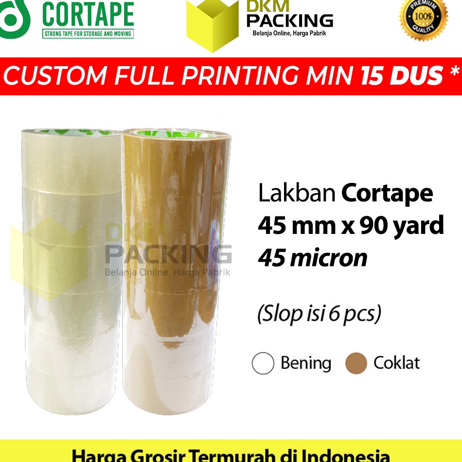

KODE T42O Lakban 45mm x 9yard CORTAPE Plakban Isolasi PREMIUM TERMURAH SELOP