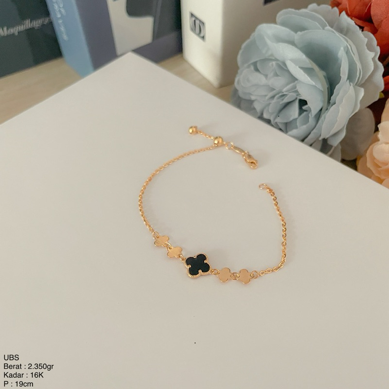 Perhiasan Gelang Emas Serut Black Clover UBS 16k/700