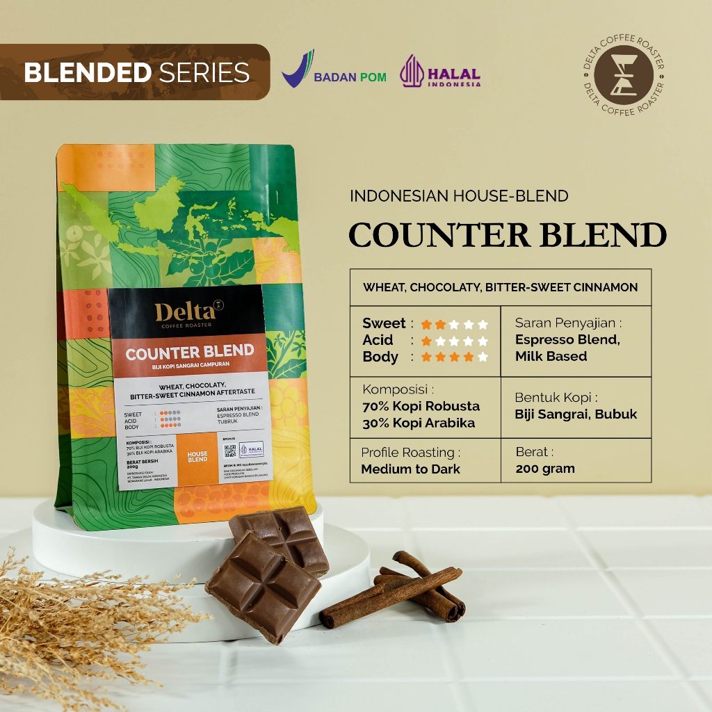 

Delta Coffee - Counter House Blend Medium to Dark Roast 1Kg