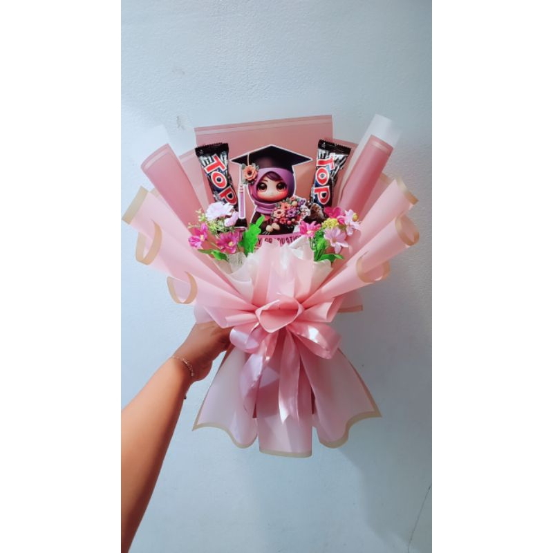 buket bunga wisuda topper lucu happy graduation