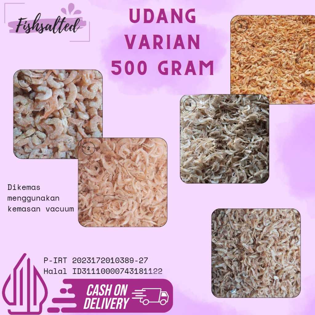 

ANEKA UDANG KEMASAN 500GR BISA COD / UDANG REBON / UDANG EBI / UDANG ASIN / UDANG KERING / IKAN ASIN MURAH