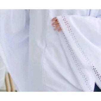 Bergo Umroh Haji Laser Cut Bahan Katun  Jumbo Bersaku