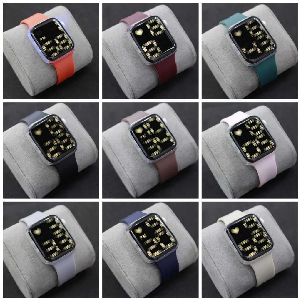 Jam Tangan LED Watch Kotak Cewek Cowok