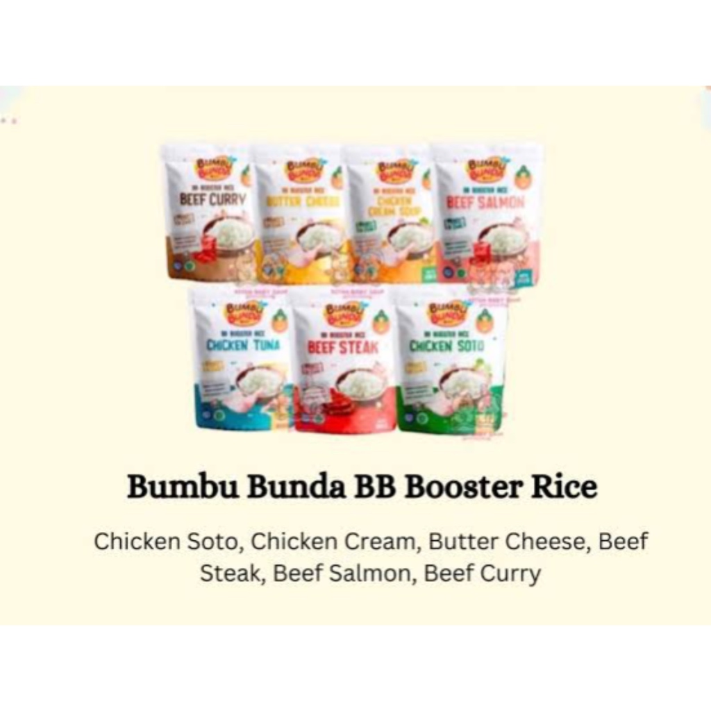 

Bumbu Bunda Elia BB Booster Rice ll Chicken Cream Soup ll Beef Steak ll Beef Salmon