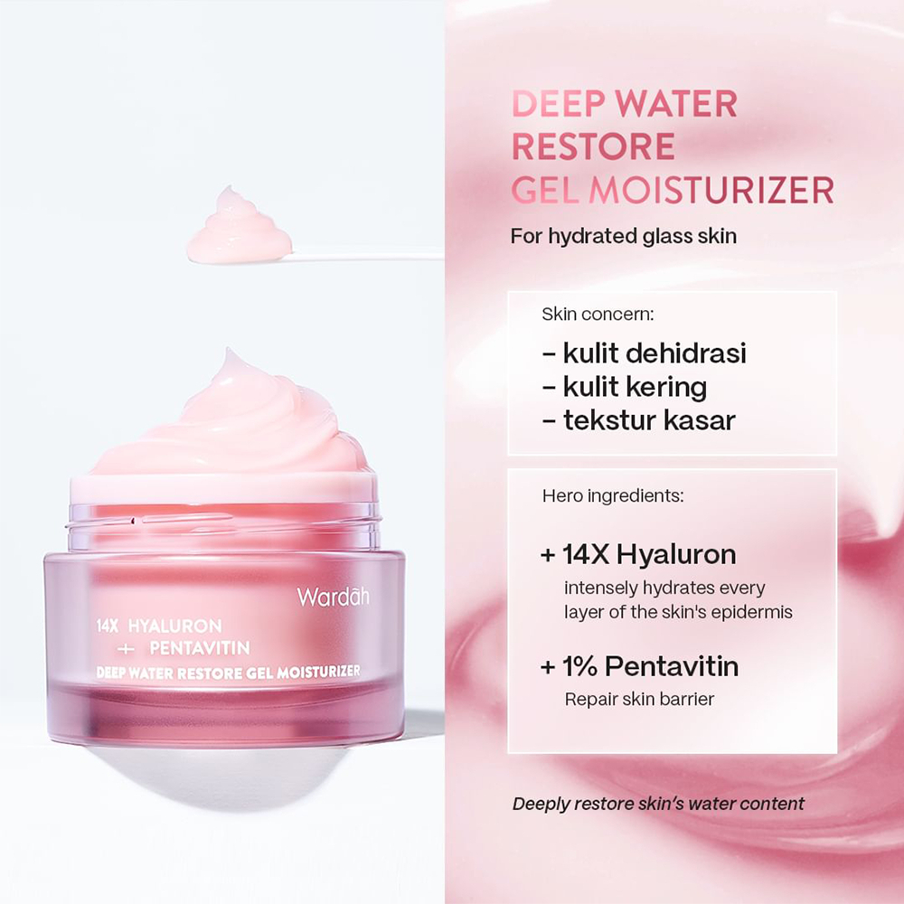 Wardah 14X Hyaluron + Pentavitin / Wardah Moisturizer Gel / Wardah Gel Moisturizer