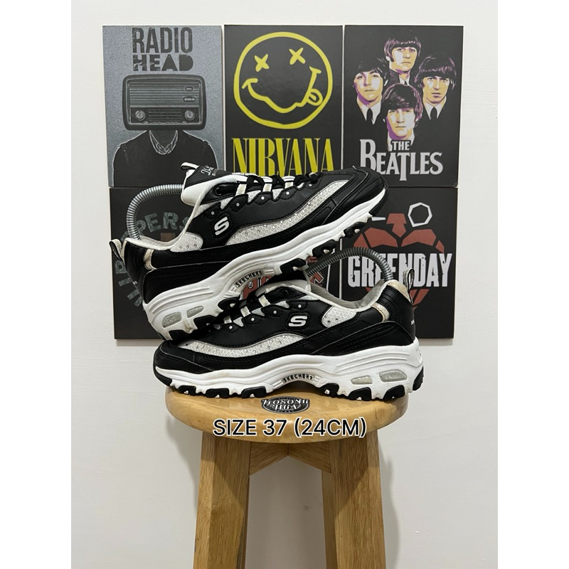 Skechers D’lites 1.0 Black White (37)