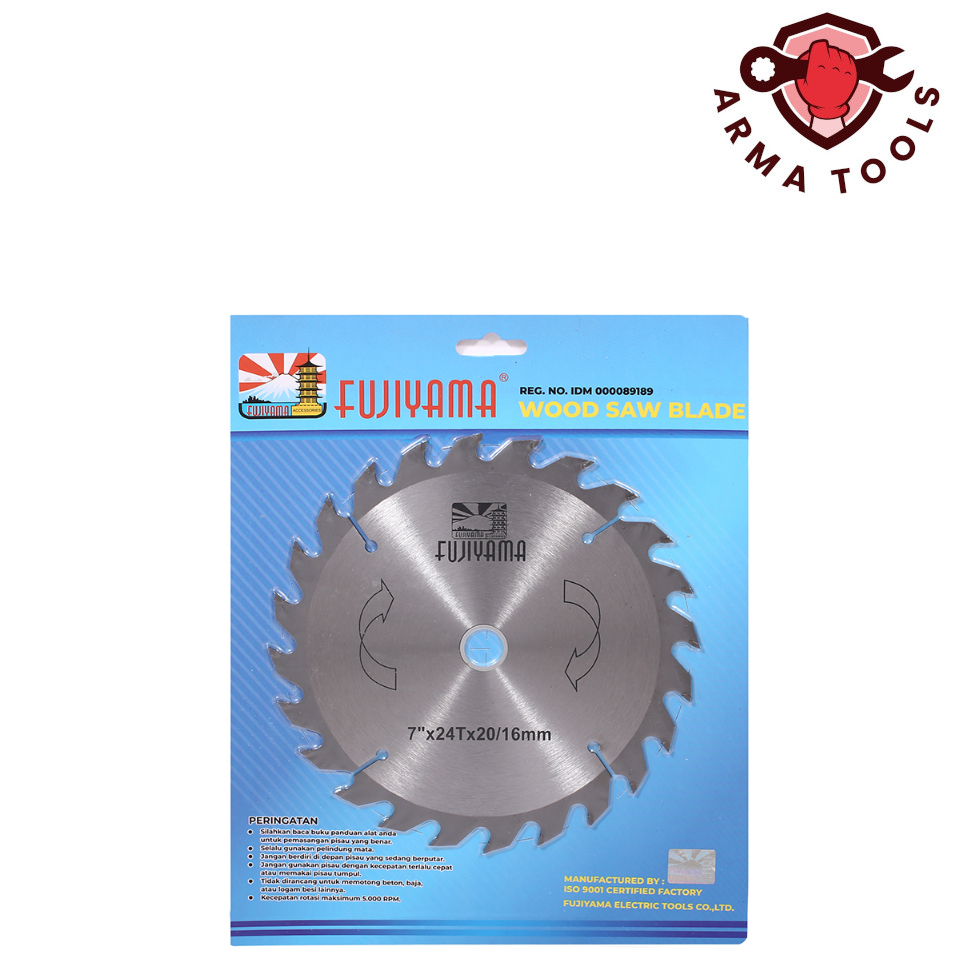 Fujiyama Mata Circular 7 inch x 24 T / Circular Saw Blade/ Mata Potong Kayu
