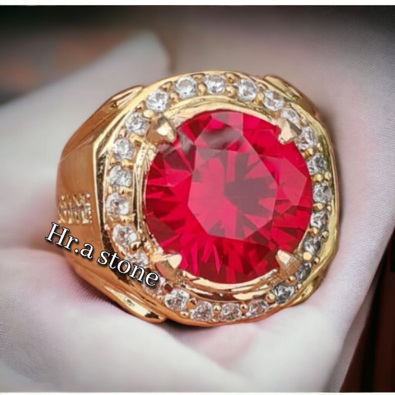 CINCIN BATU MERAH SIAM CUTTING BULAT ORIGINA BANGKOK