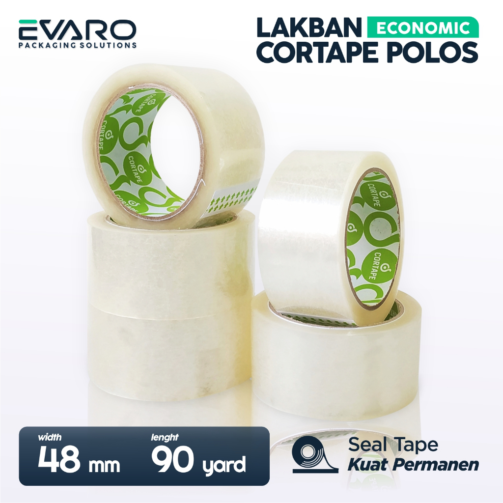 

EVARO - Lakban Bening Clear Tape Isolasi 48mm X 90yard Solasi Bening Besar