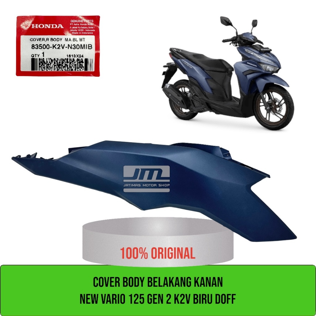 Cover body belakang new vario 125 K2V biru doff 83500-K2V-N30MIB