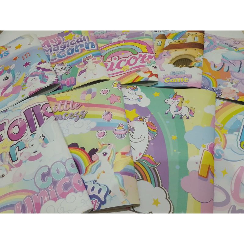 

BIGBOSS 10pcs Sampul Buku Aestetik Unicorn Sampul Buku Anak Unik