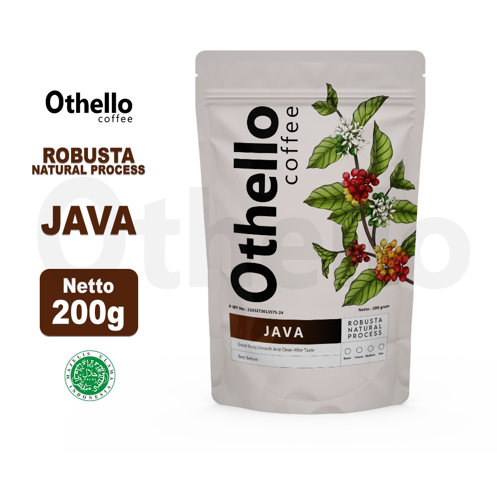 

Othello Coffee Robusta Java 200gram Biji Kopi Giling Robusta Bubuk Asli Original Robusta Preanger