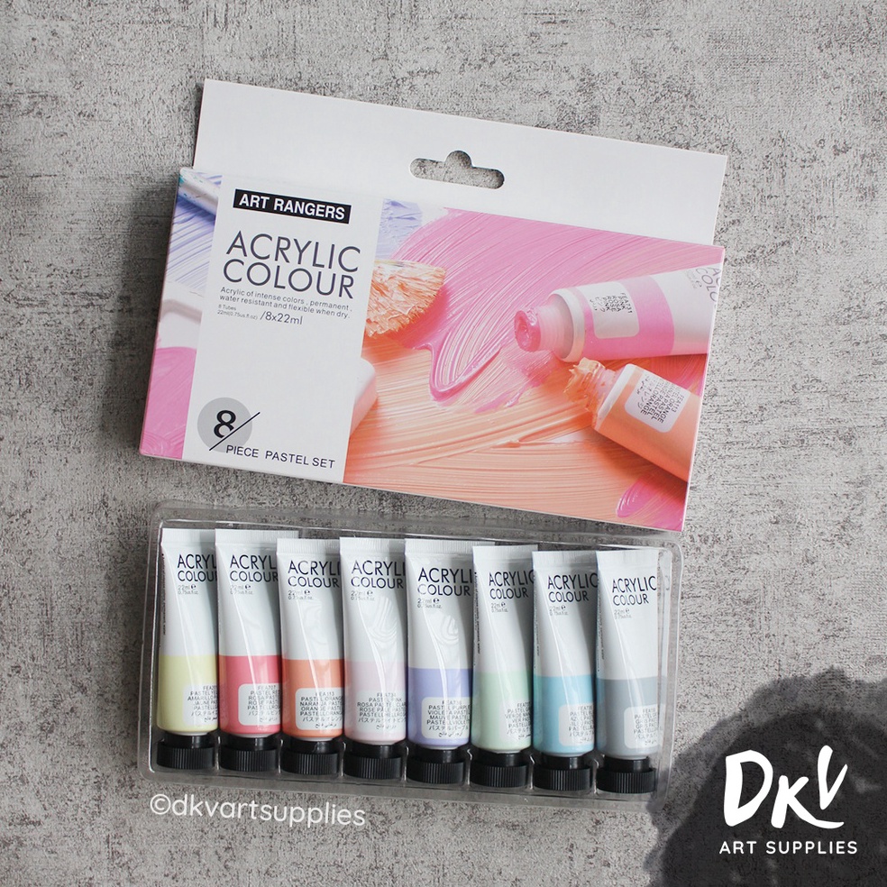 

KODE Q5R2 Art Ranger Rangers Pastel Metallic Acrylic Paint Cat Akrilik set 8x22ml