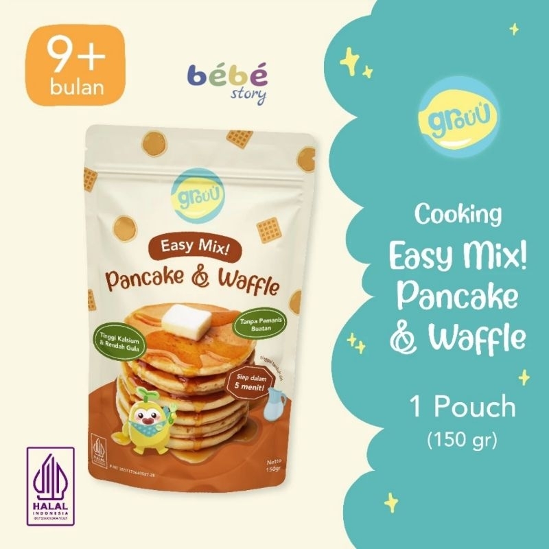 

GROUU EASY MIX PANCAKE & WAFFLE / CEMILAN ANAK TANPA PEMANIS BUATAN