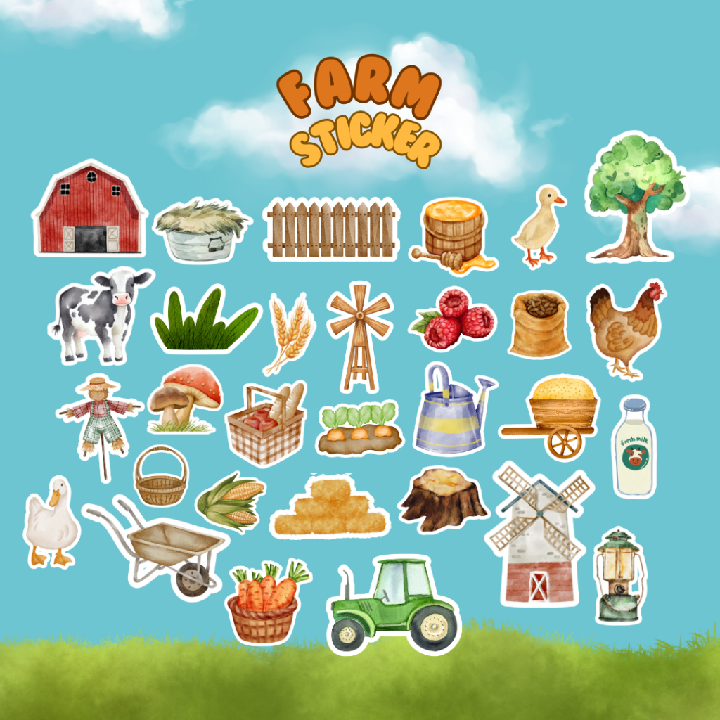 

Sticker hias gambar ala peternakan