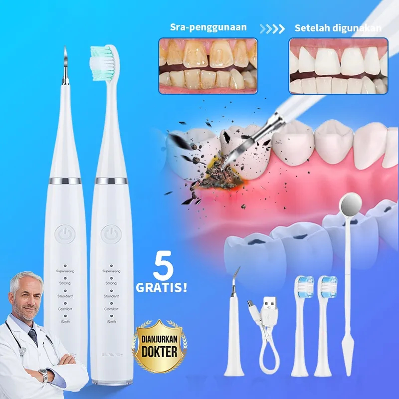 Smart Ultrasonic Scaling Alat Pembersih Karang Plak Sikat Gigi Electric 1 Set Dental Scaling