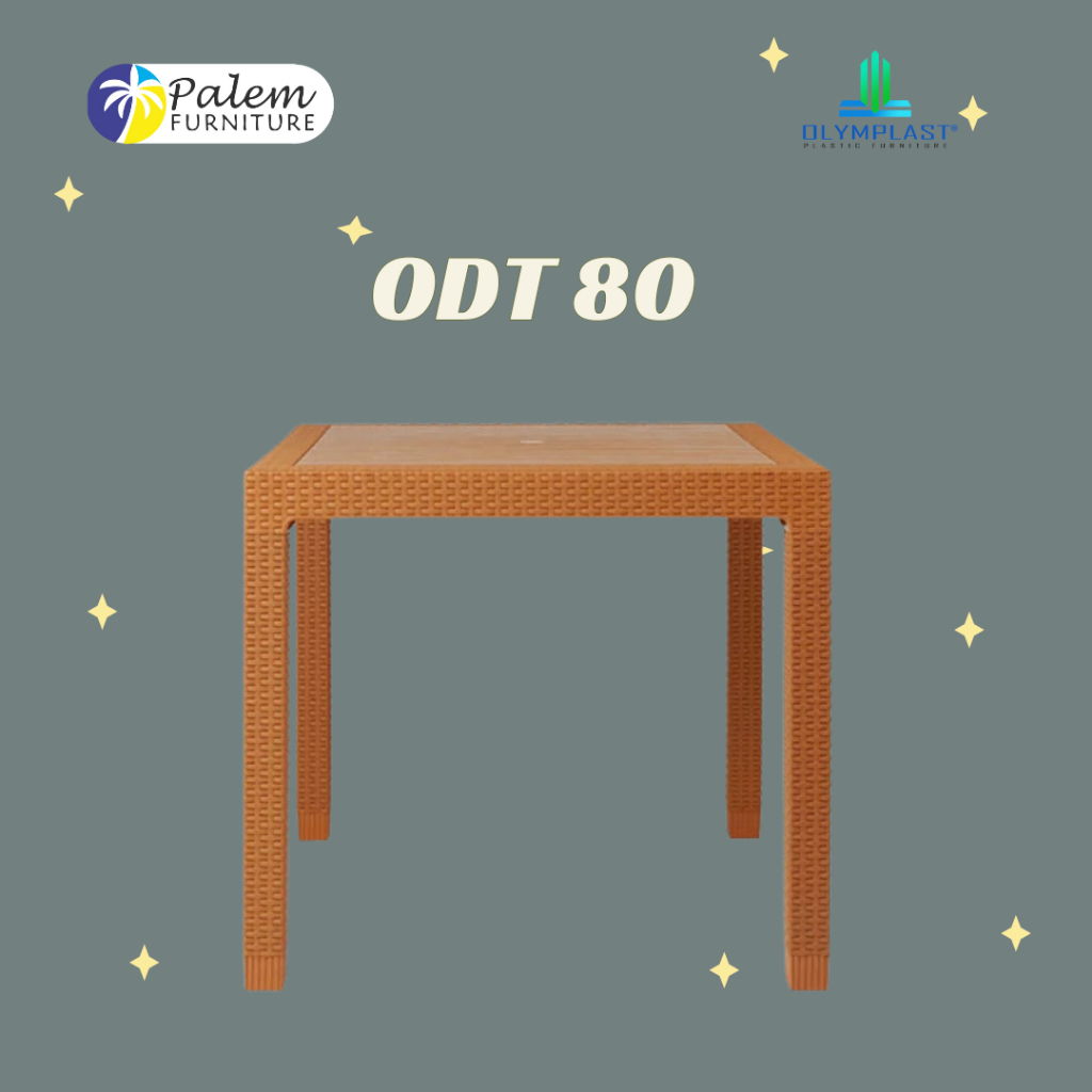 MEJA MAKAN PLASTIK RATTAN OLYMPLAST (HANYA MEJA)