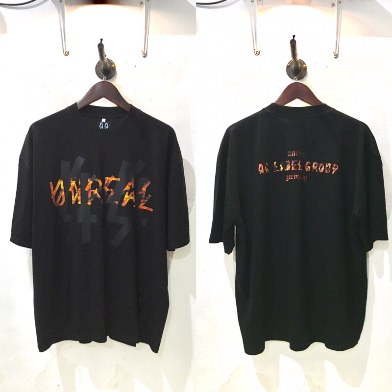 44 Label Group X UNREAL Germany Fire Print tee OVERSIZED