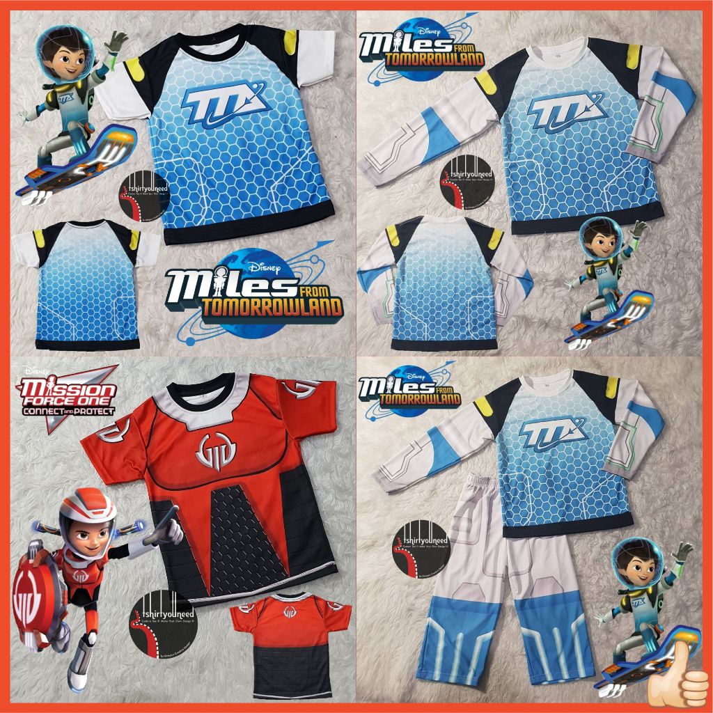 Baju FULLPRINT Kaos Anak Dewasa Kostum Miles From Tomorrow Land Mission Force One