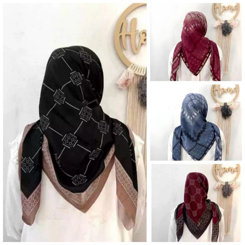 Jilbab segi empat Voal Motif PREMiUM/ HijabVoal Motif SEGiEMPAT MODE BARU