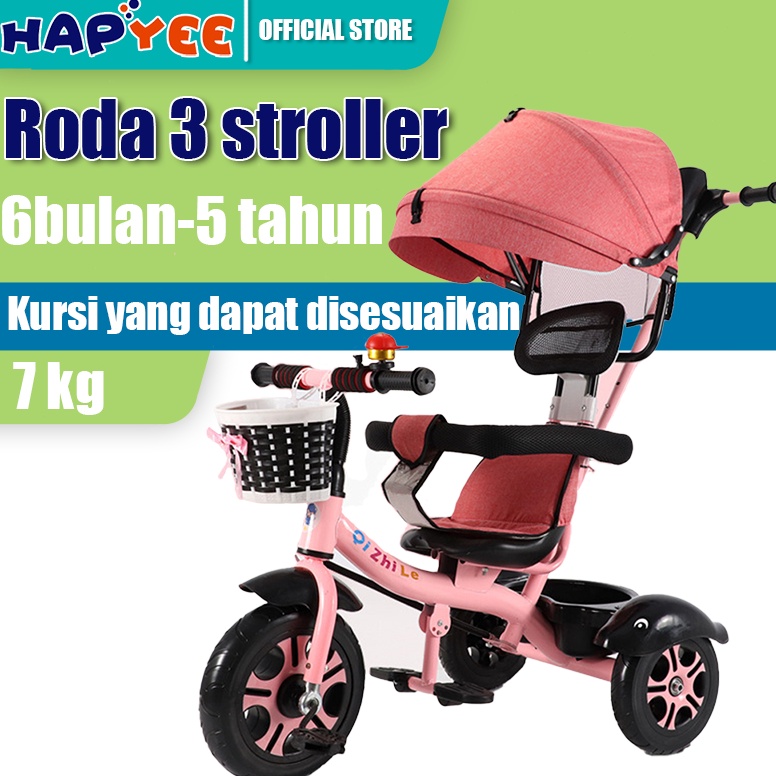 Lagi Tren HAPYEE Sepeda roda tiga anak 1 tahun sepeda roda 3 bayi tricycle anak sepeda anak roda 3 stroller