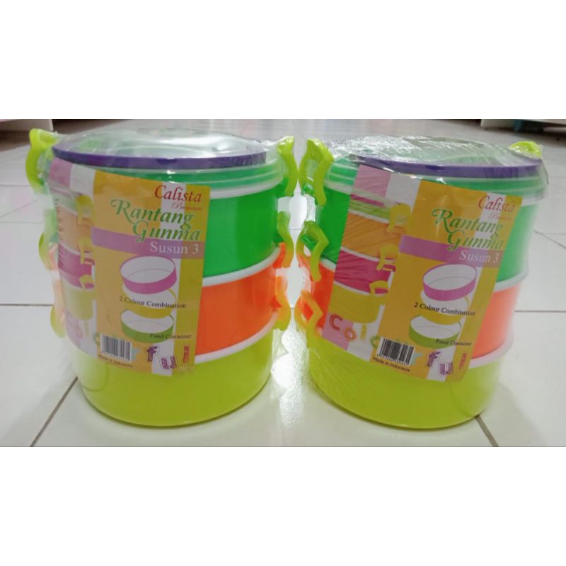CALISTA RANTANG GUNMA SUSUN 3 RANTANG MAKANAN PLASTIK