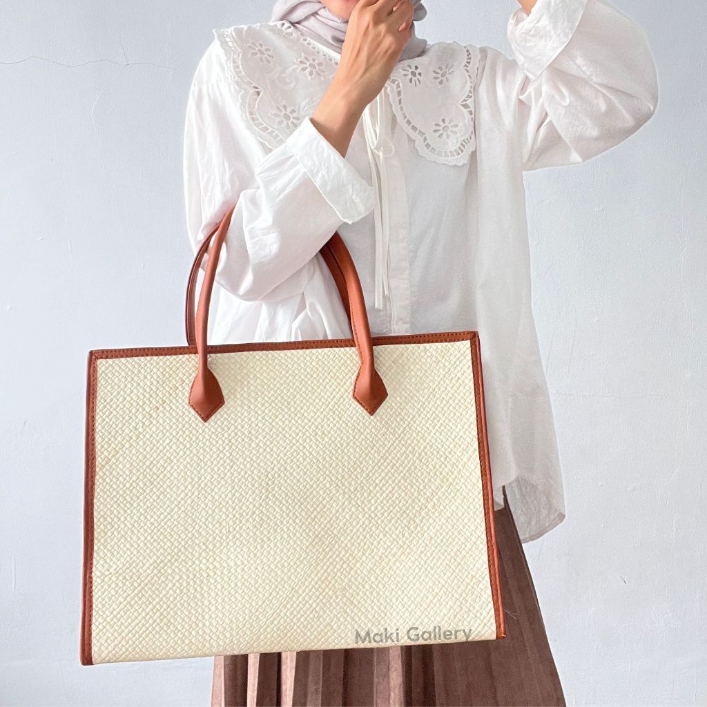 Tas Anyaman Pandan Etnik Bali  / Tas Bali / Tas Rotan / Tas Etnik Wanita / Tas pantai Lucu Motif BIR