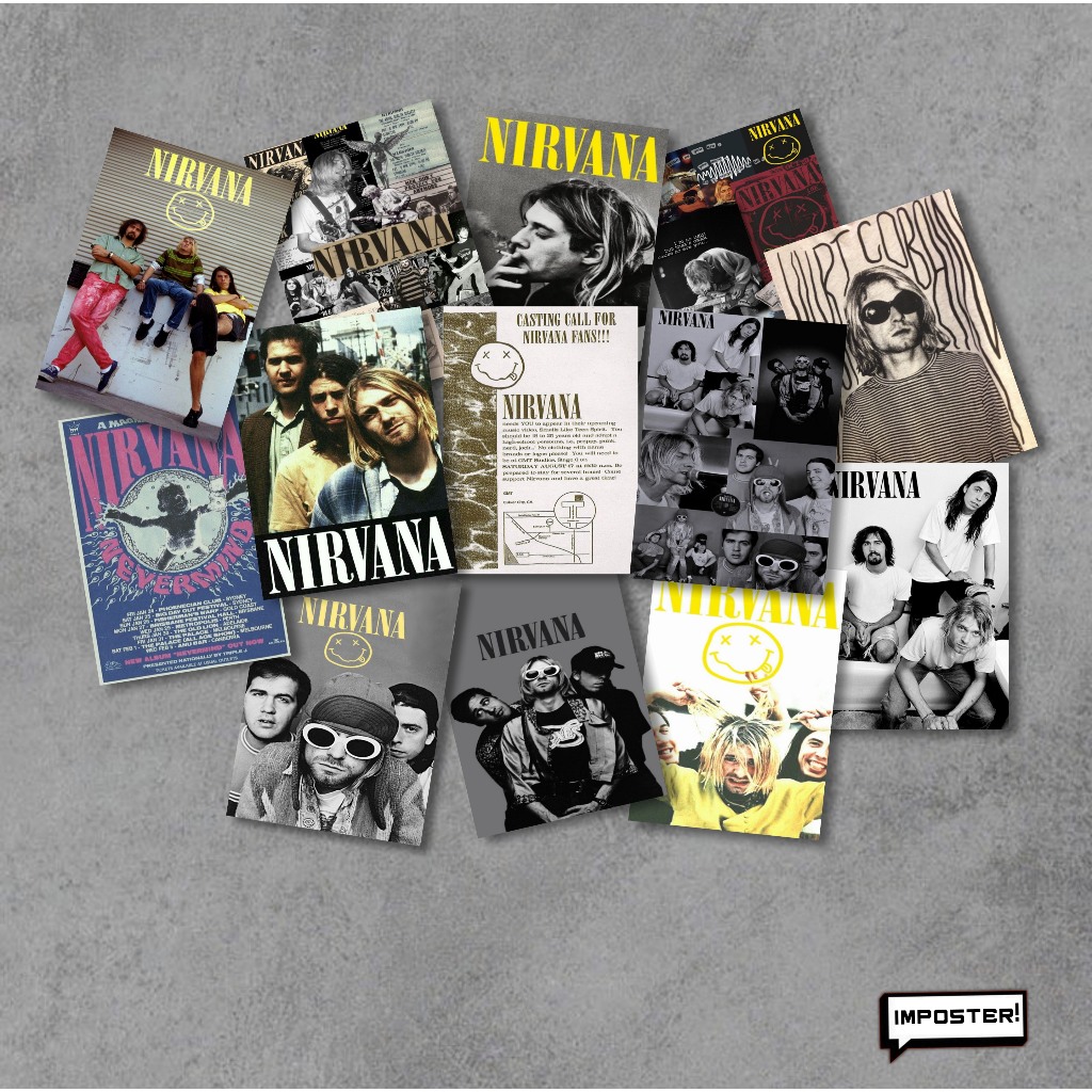(24 PCS) Poster Dinding Aesthetic Nirvana Ukuran A6 A5 A4 Hiasan Dinding Aesthetic