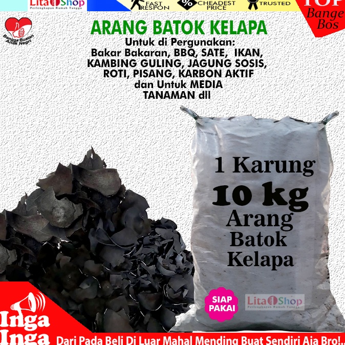 arang batok kelapa karungan 1kg khusus ojol areng