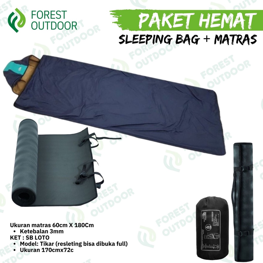 KODE V2P5 Paket sleeping bag bantal  matras 6x18  sleeping bag matras  paket matras dan sleeping bag