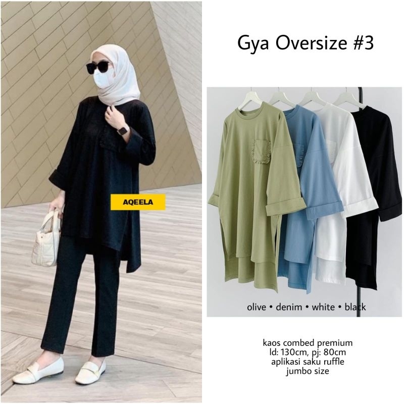 Tunik Jumbo Baju Atasan Wanita gya oversize bahan kaos adem ld 130
