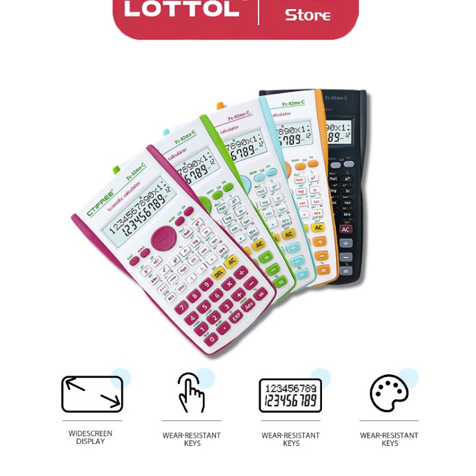 

Get Buy LOTTOL Kalkulator Color Function Scientific Kalkulator 24 Fungsi Kalkulasi 3 Warna 17 scientific calculator