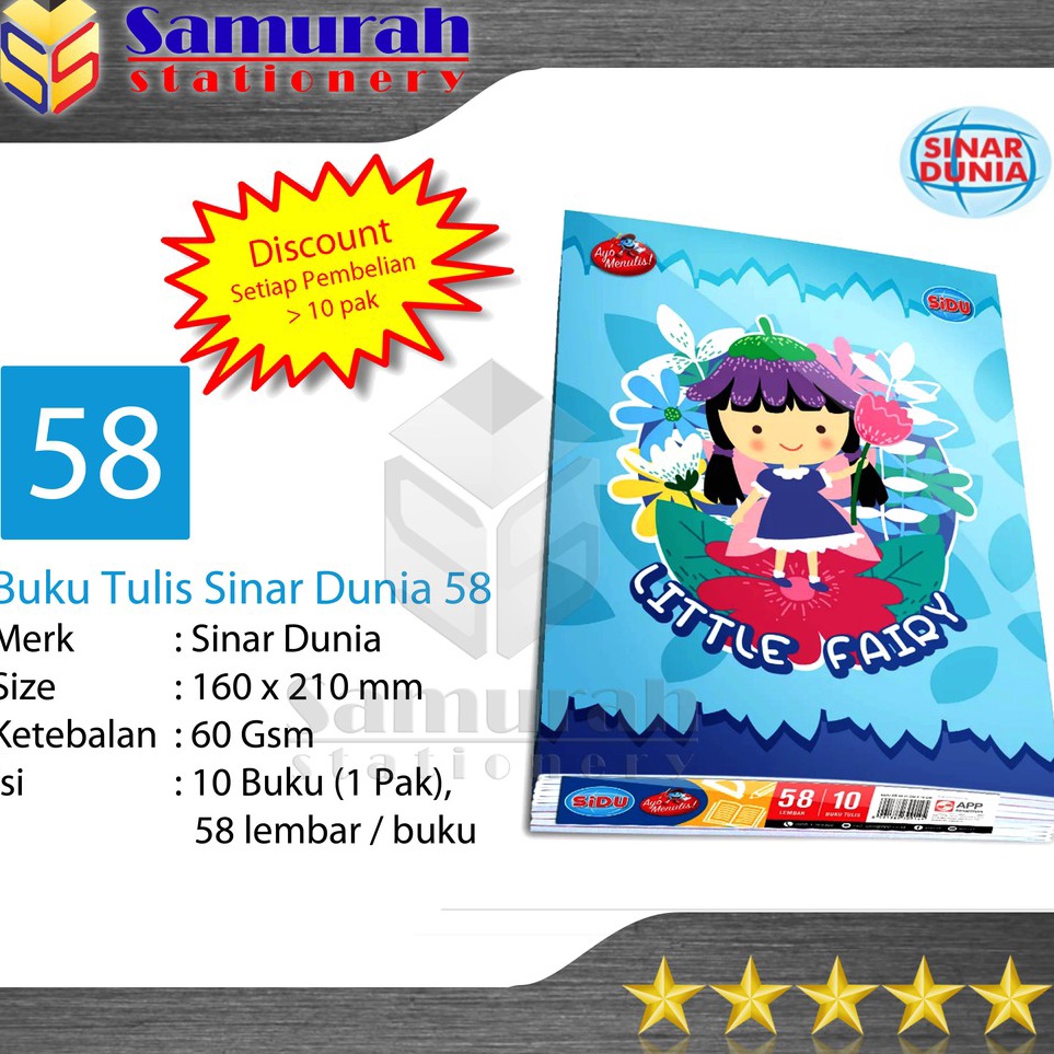 

Promo Puas Buku Tulis Sidu 58 Lbr Buku Tulis Sinar Dunia 58 Lembar Buku 58lbr Buku Tulis Termurah 58 Sidu