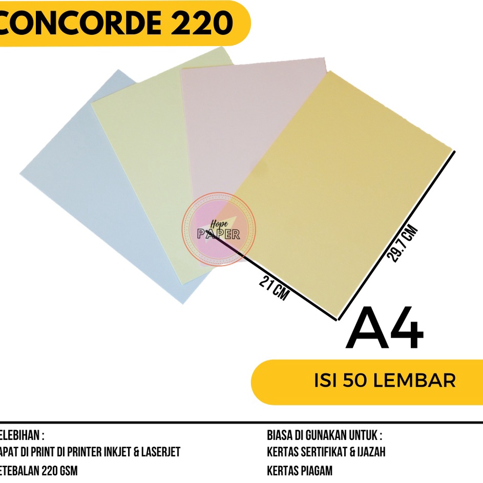 

Model Terheboh Kertas Concorde A4 22 gr isi 5 lembar Concorde A4 22 gram Kertas Sertifikat Piagam