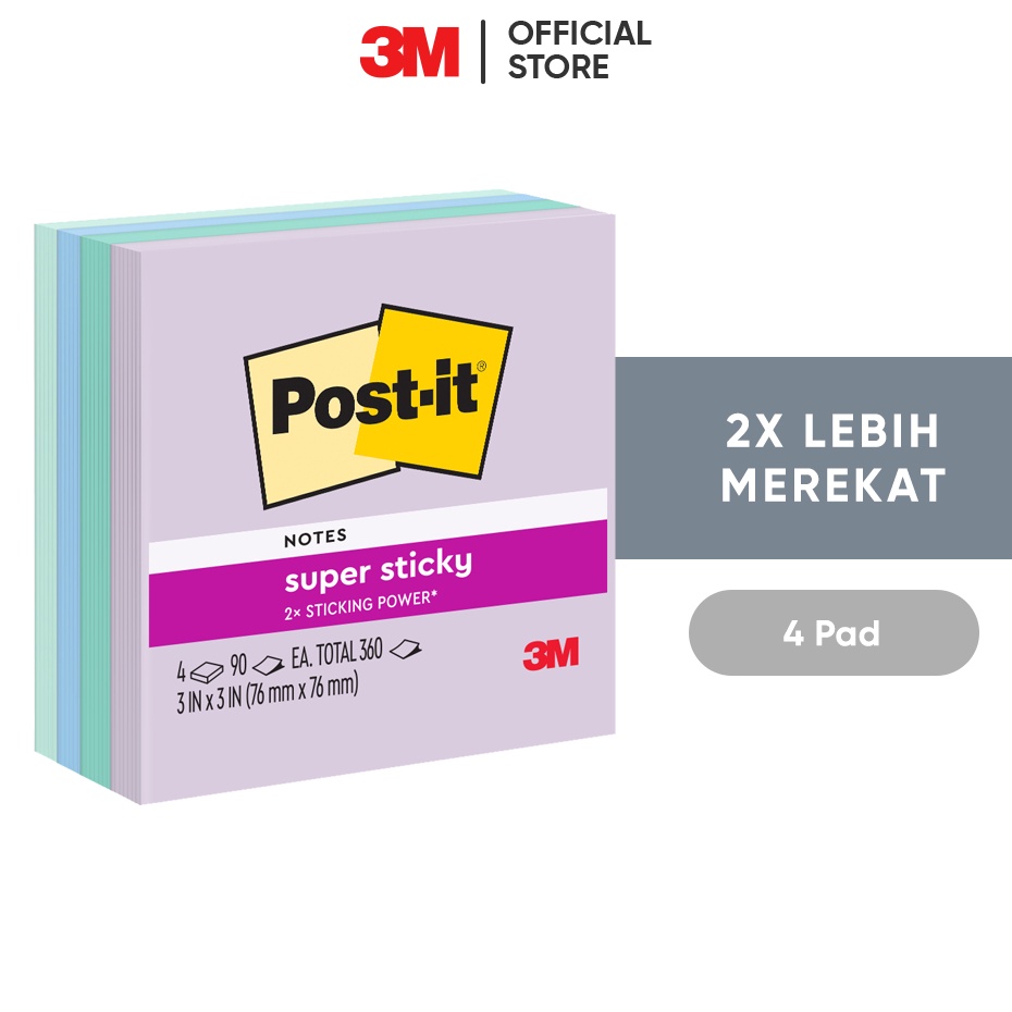 

Update Populer 3M Postit Super Sticky Notes Memo Tempel 654SS BLU HR 2x Lebih merekat 4 pad 76x76 mm Untuk penanda dan pengingat