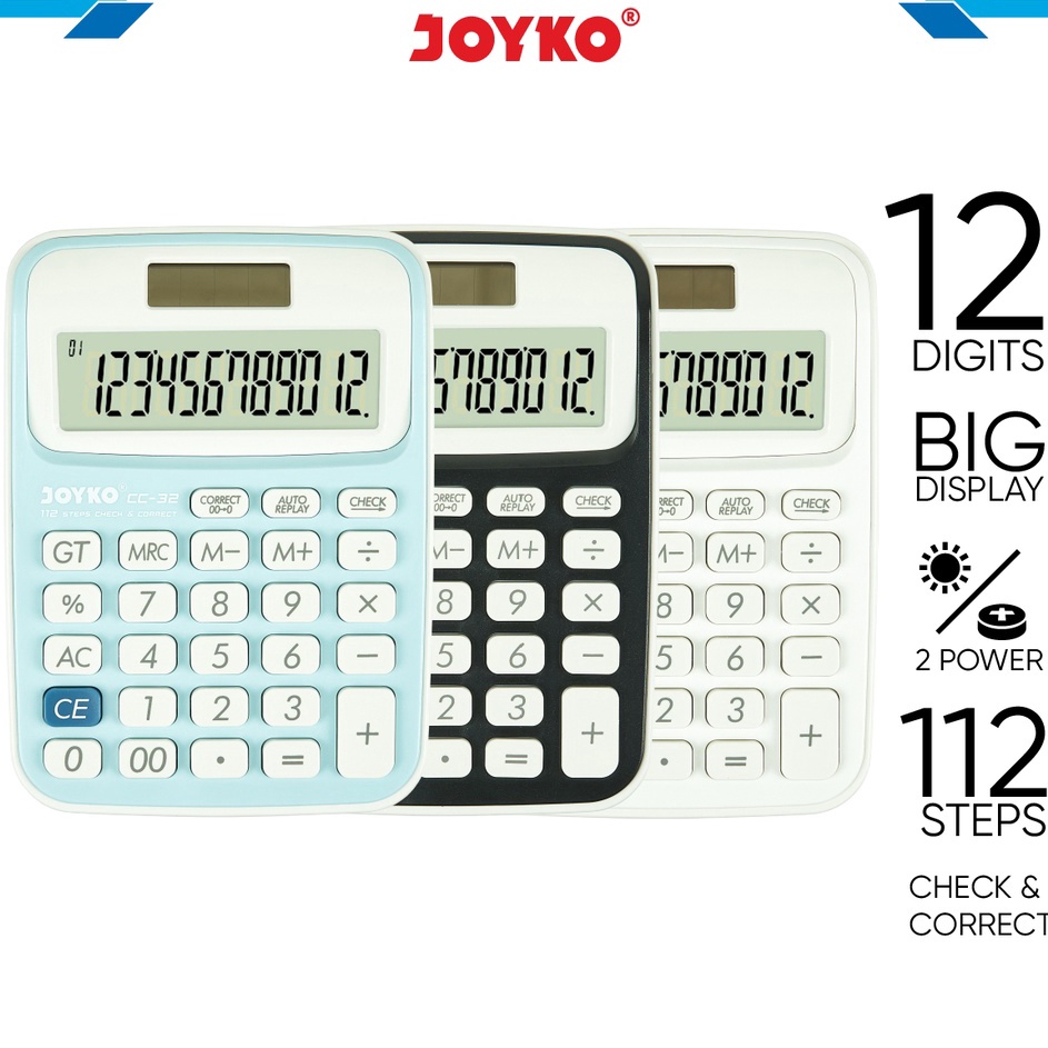 

Sedang Laris Calculator Kalkulator Joyko CC32 12 Digits Check Correct