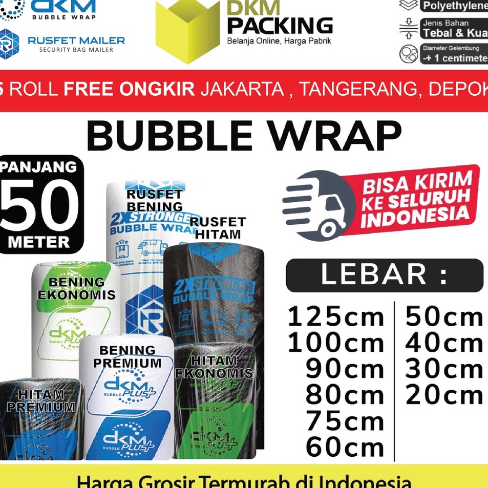 

Grosir Pembelian Plastik Bubble Wrap DKM RUSFET 5M TEBAL Bubblewrap Packing ROLL