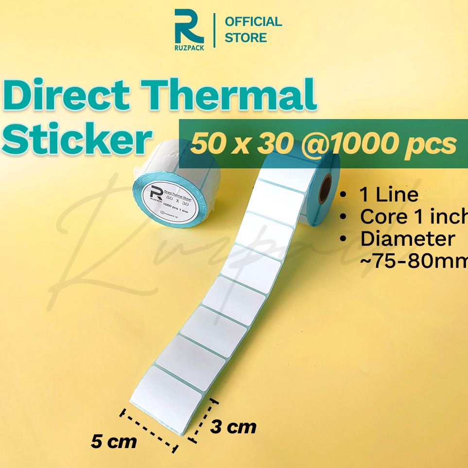 

Update Menarik Direct Thermal Sticker 5x3 MM Stiker Resi Pengiriman Label Barcode Thermal 1 LINE 1 PCS