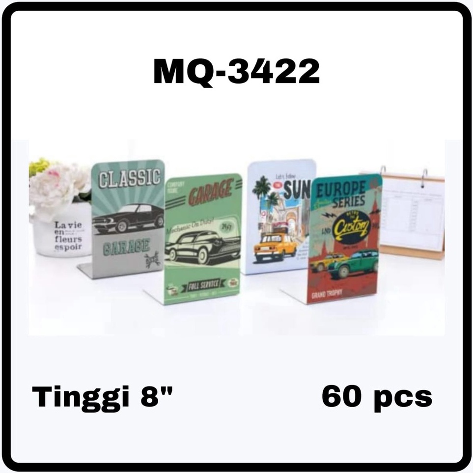 

Produsen STAND BOOK Book END PEMBATAS Buku MOTIF MOBIL KLASIK Bahan Besi dapat 2 pcs MQ3422