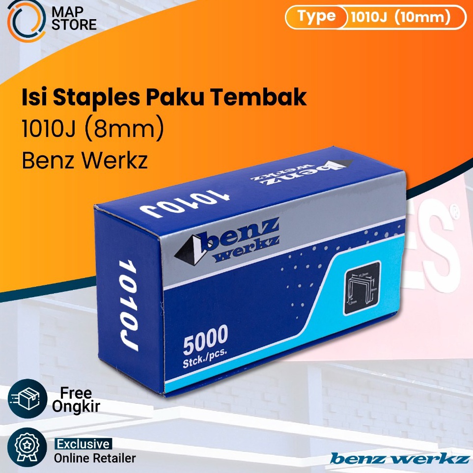 

Hadir Baru BENZ 11J Isi Mesin Staples Paku Tembak U Mata Nailer Gun 11 J