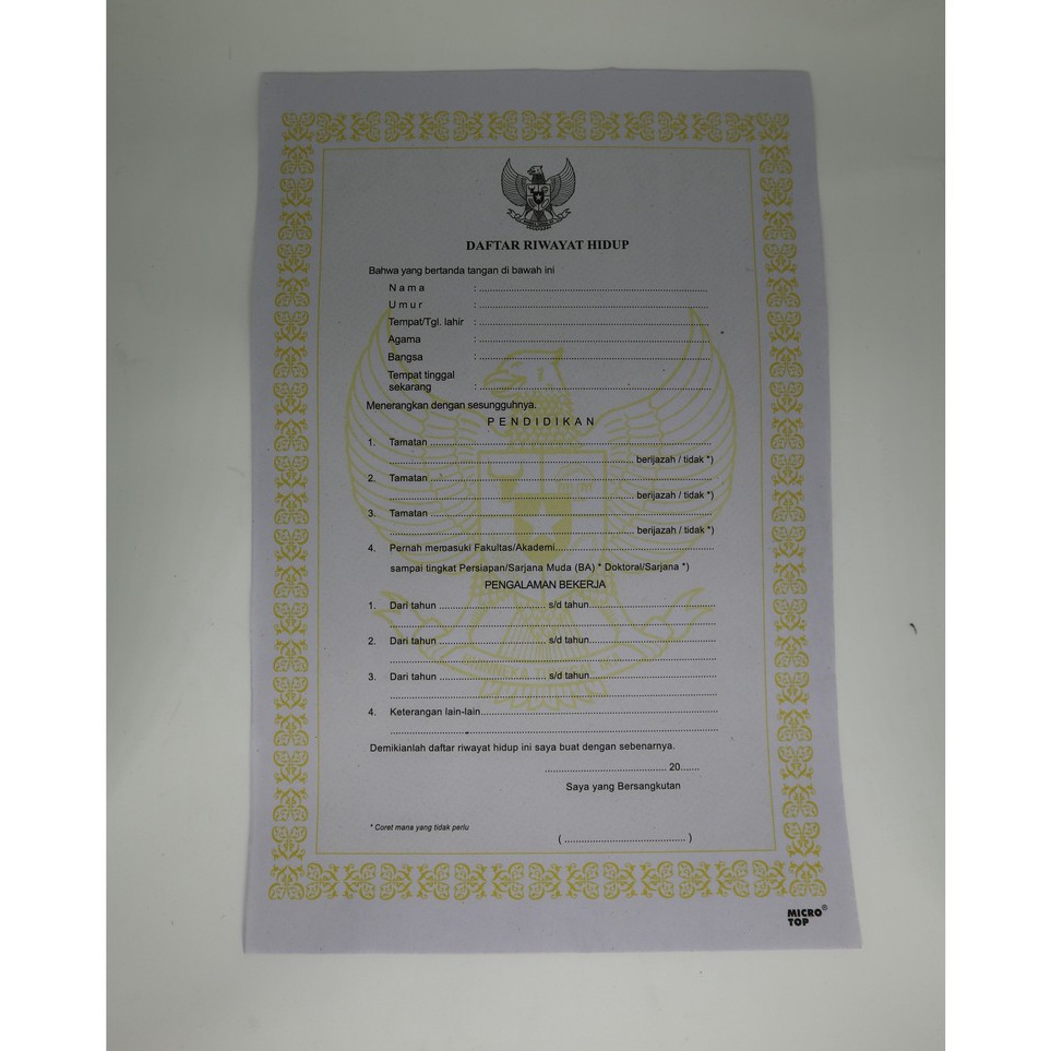 

Diskon Keren Kertas Daftar Riwayat Hidup