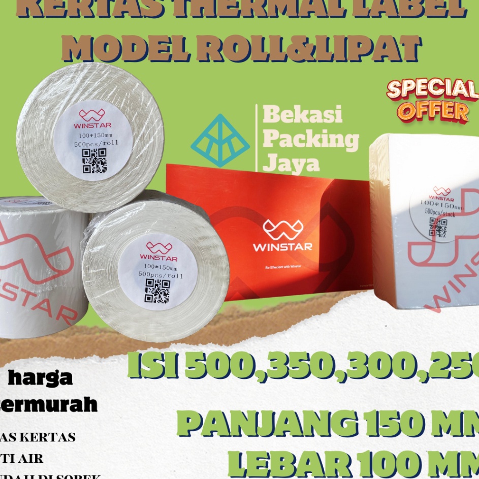 

Lebih Kekinian Kertas Thermal Label Stiker 1x15 mm A6 awb
