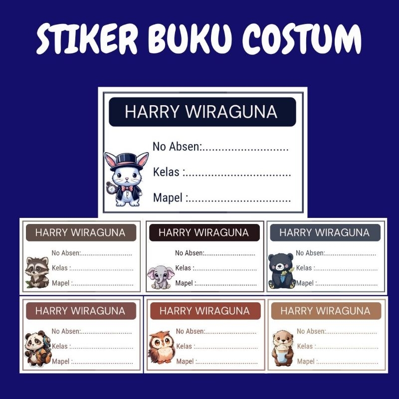 

Stiker nama buku murah (minimal order 20 pcs)